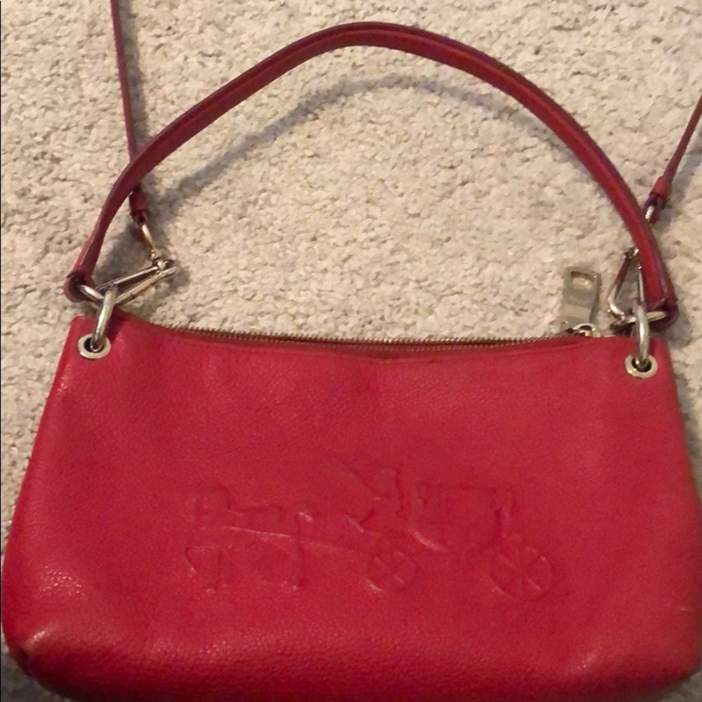 Red leather purse